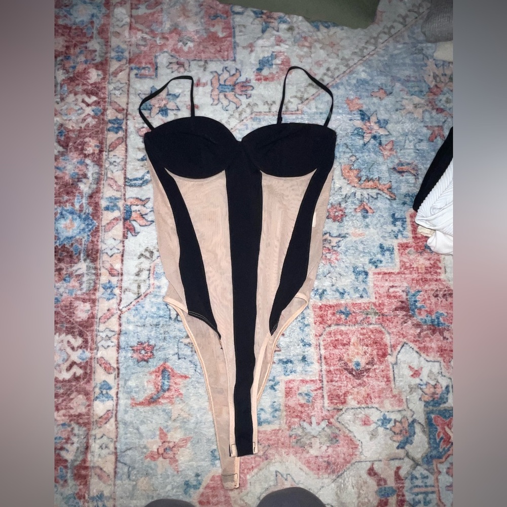 Zara Black and Tan Bodysuit